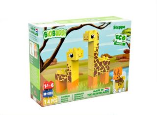 Obrázek z BiOBUDDi stavebnice Wildlife Steppe 2v1 žirafa/jelen 14ks 